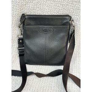 Coach Black Pebbled Leather Crossbody Purse AS IS #67149